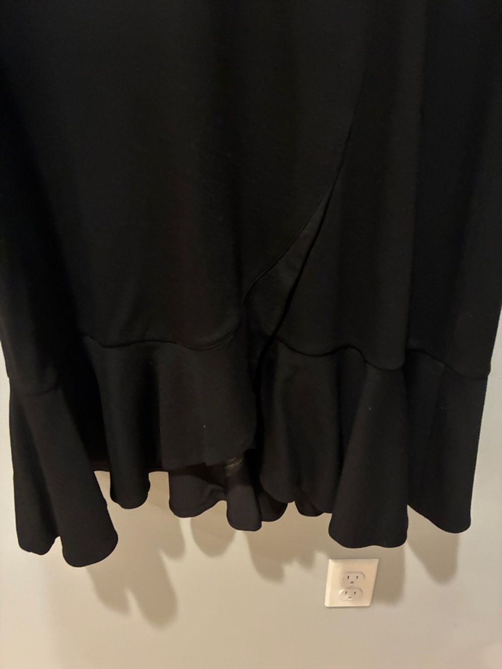 Talbots Black Sleeveless V-Neck Midi Dress with Ruffle Hem - Picture 4 of 8